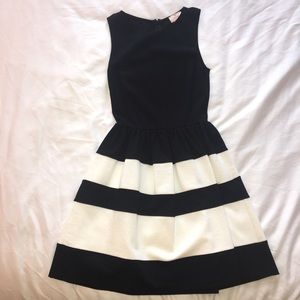 Black and White/cream Striped Dress